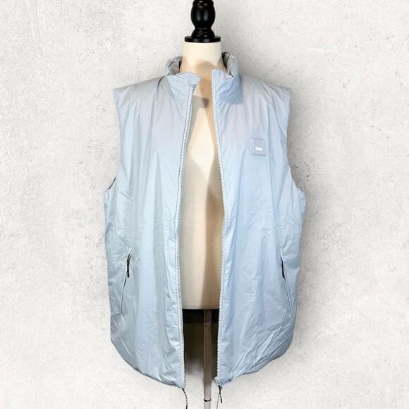 NWT Rains Fuse Vest Sky Blue-Gray Puffer Zip Front, Size XL Unisex - Picture 6 of 13